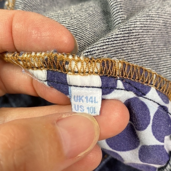 Boden Wide Jeans Denim Pants Trousers WC113 Indigo Blue 10 Long - Picture 13 of 13